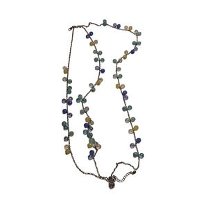 Acrylic Multi-Colored Beaded Multi-Strand 44" Long Necklace-Lobster Closure